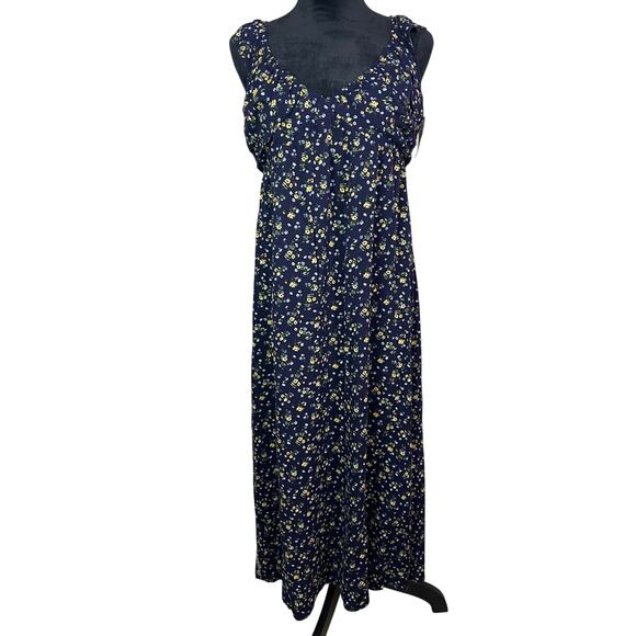Lush Navy Floral Maxi Dress L - Picture 1 of 7